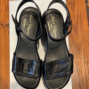 Robert Clergerie Black Platform Sandals with Ankle Strap size EUR 38 US 7.5 EUC